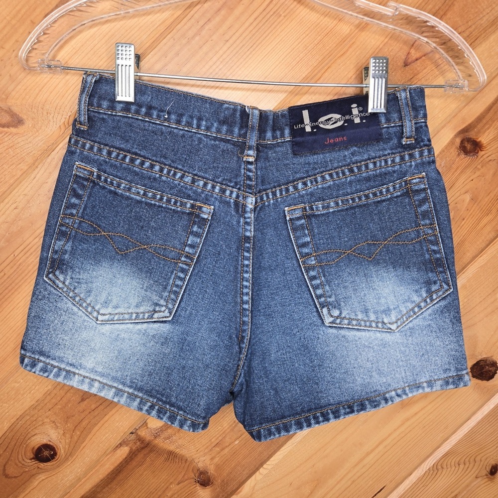 l.e.i Youth Denim Shorts Sz 12 Mid Rise Blue 24" Waist